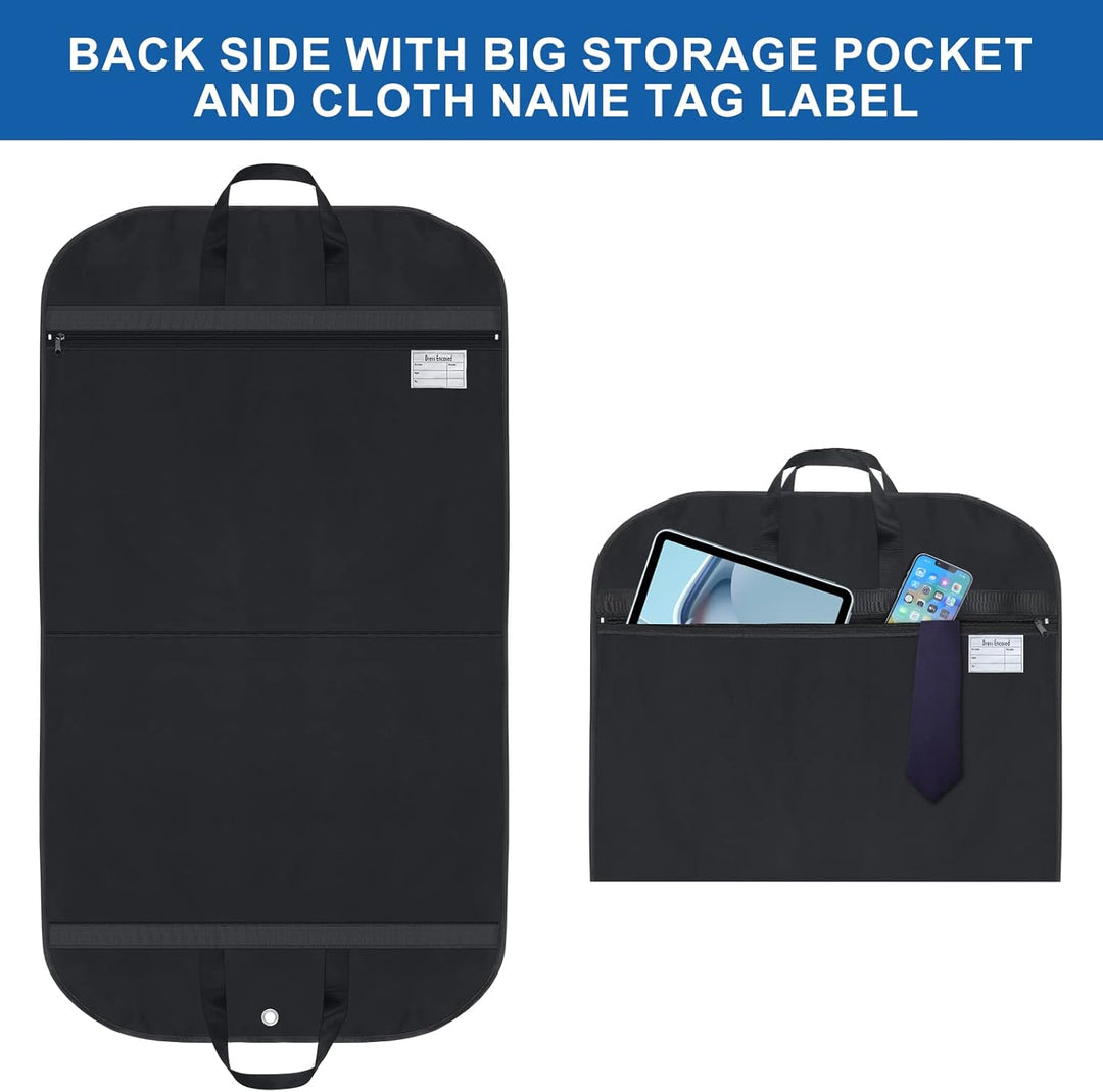 2-pack waterproof suit & dress garment bags for closet organization & travel; keeps clothes wrinkle-free.