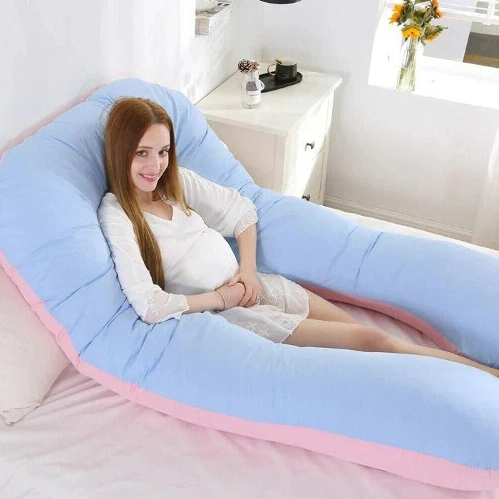 Versatile U-shaped full body pillow with adjustable support, perfect for side sleeping and comfort.