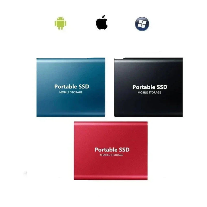 Compact 128GB external solid state drive (SSD) for fast, reliable data storage & transfer. Durable aluminum casing.