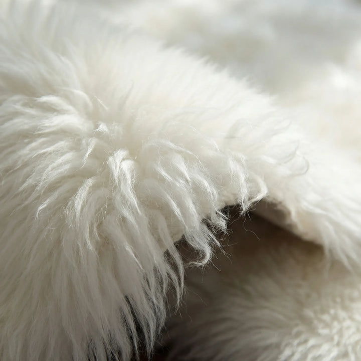 Soft Scandinavian style area rug, ultra plush with a wavy design, ideal for cozy living room home decor.