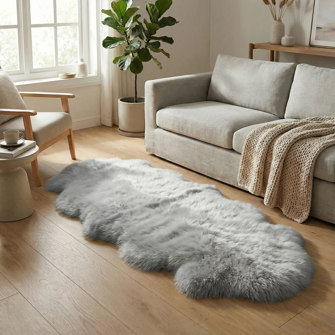 Ultra plush living room area rug, cloud-soft and washable, featuring a stylish wave pattern for modern homes.