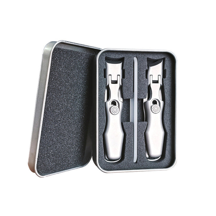 Hand holding wide jaw nail clippers, demonstrating their comfortable grip and sharpness for thick nail grooming