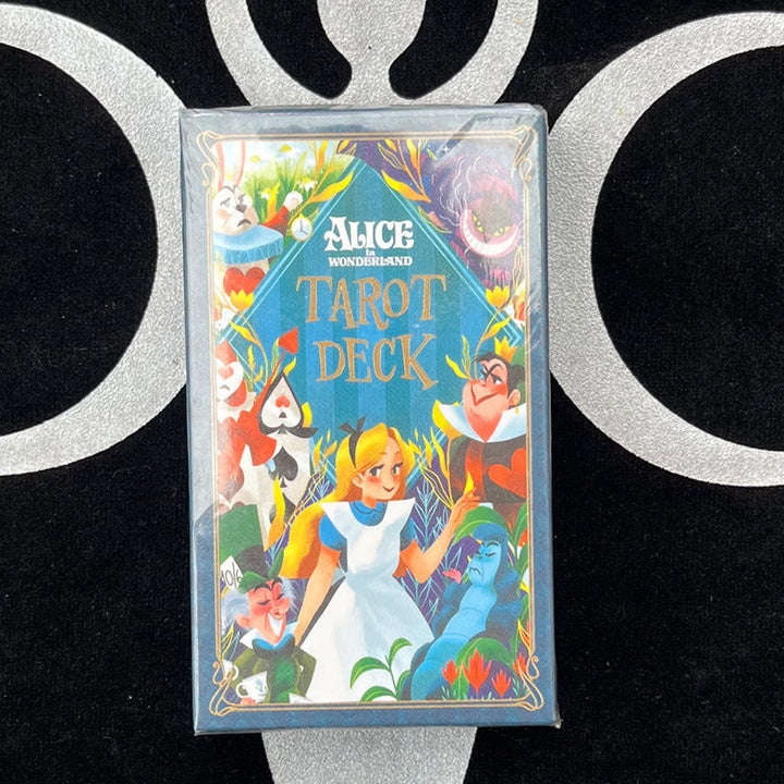 The unique illustrated tarot card deck displayed with its packaging, ready for spiritual discovery