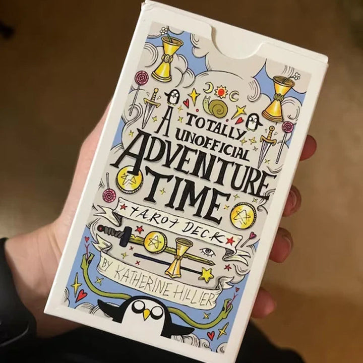 Full spread of the unique illustrated tarot deck, fanned out to display the variety of card designs