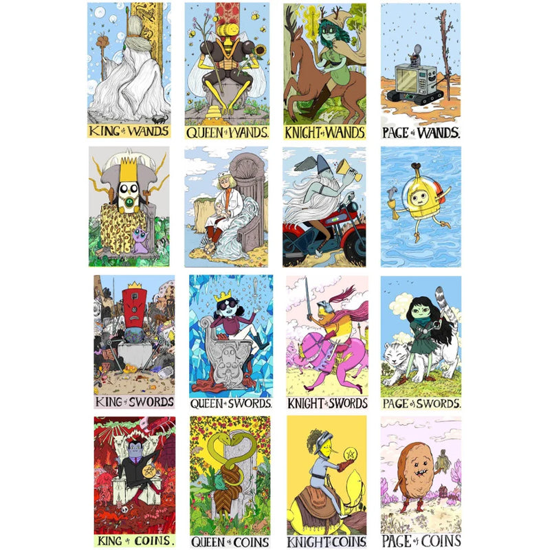 Detailed shot of the back design of the unique tarot cards, hinting at mystical symbolism