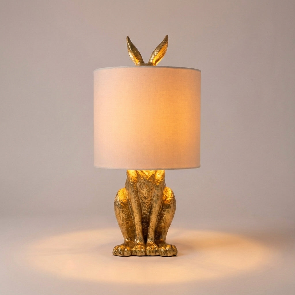 Resin animal table lamp by Noctebelle, featuring a unique masked design, perfect for modern ambient lighting.
