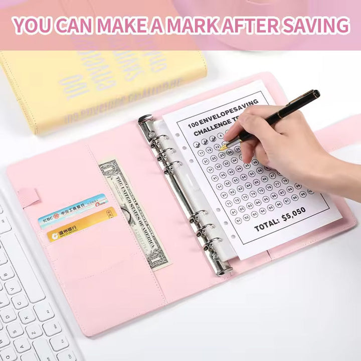 Open 100 Envelopes Money Saving Challenge Kit showing numbered envelopes, for budget tracking