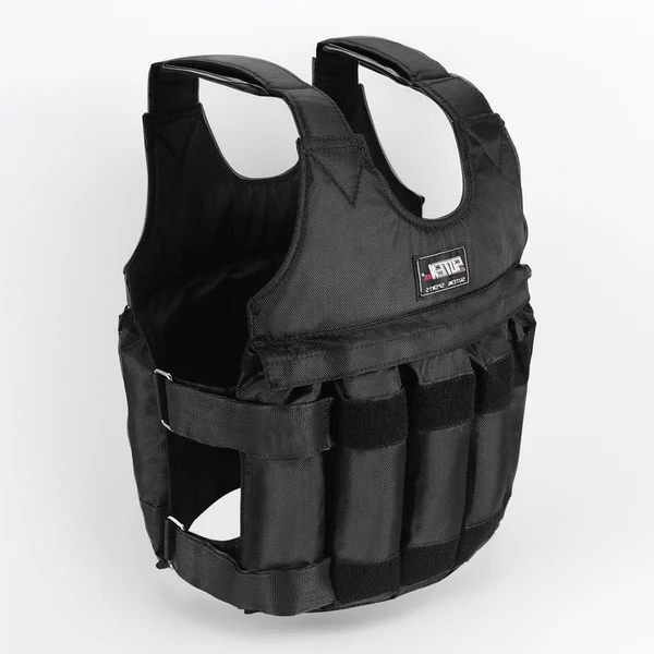 Unisex 110 lb adjustable weighted vest for strength & endurance training. Ideal for fitness workouts & muscle building.
