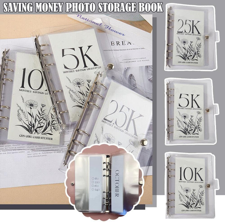 Unisex black money organizer binder from an aerial view, showcasing budgeting financial planner.