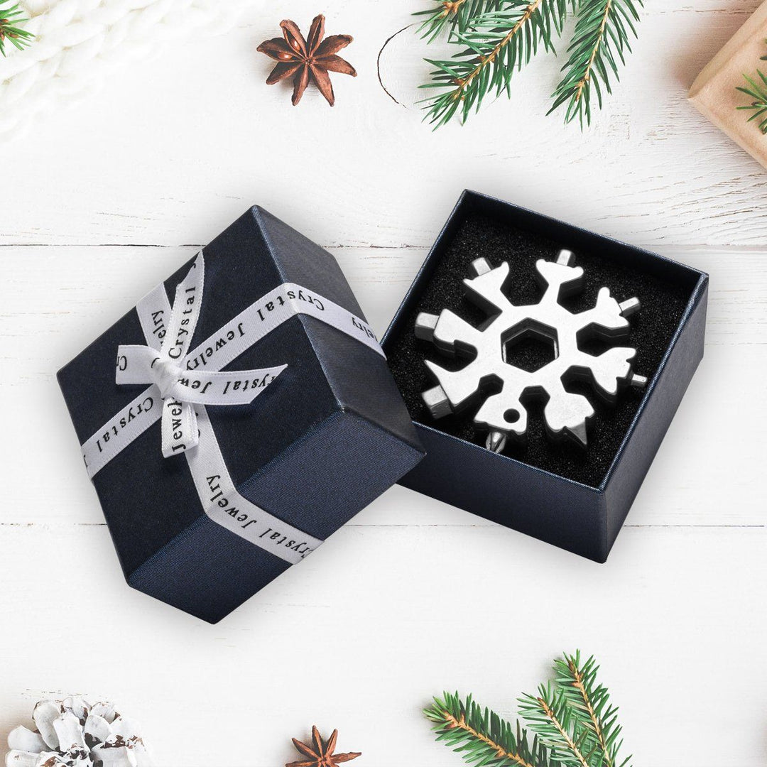 Snowflake multi-tool, a small but mighty 18-in-1 stainless steel keychain and survival gadget