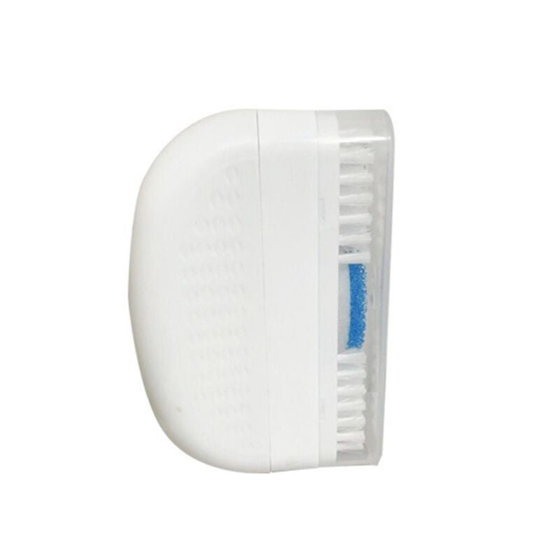 Detail of the dispenser mechanism on the 2-in-1 shoe cleaner brush, easy to refill foam