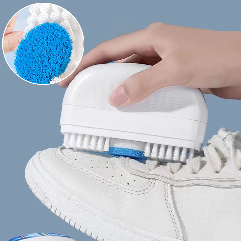 Compact 2-in-1 shoe cleaner with ergonomic handle for easy and efficient shoe care