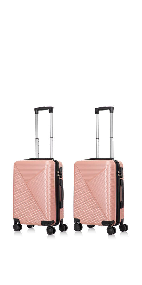 Unisex 2-piece hard shell suitcase set, durable spinner luggage for easy, secure travel.
