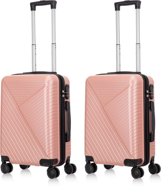 Sleek Santorini 2-piece hard shell luggage set, spinner wheels & TSA lock for effortless, safe travel.
