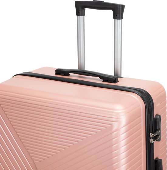 Santorini blue hard shell luggage set with TSA lock & spinner wheels for lightweight, secure travel.