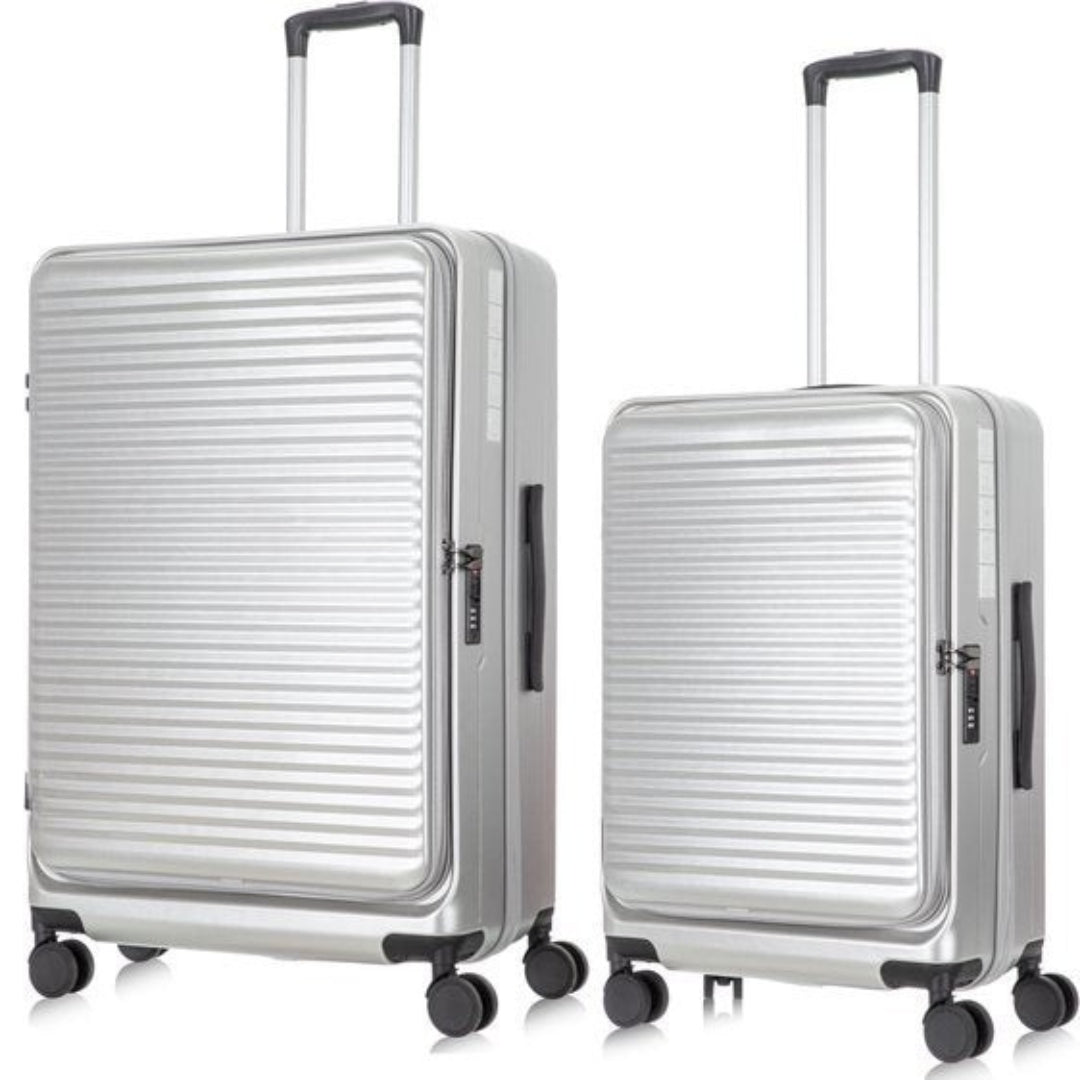 Durable hardshell luggage set for men & women, featuring a secure laptop compartment.