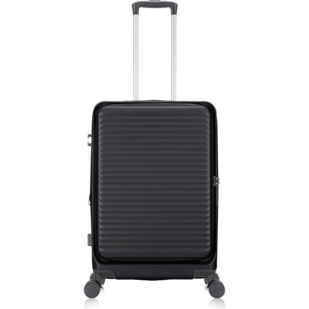 2-piece hardshell spinner luggage set, includes laptop compartment for easy access during travel.