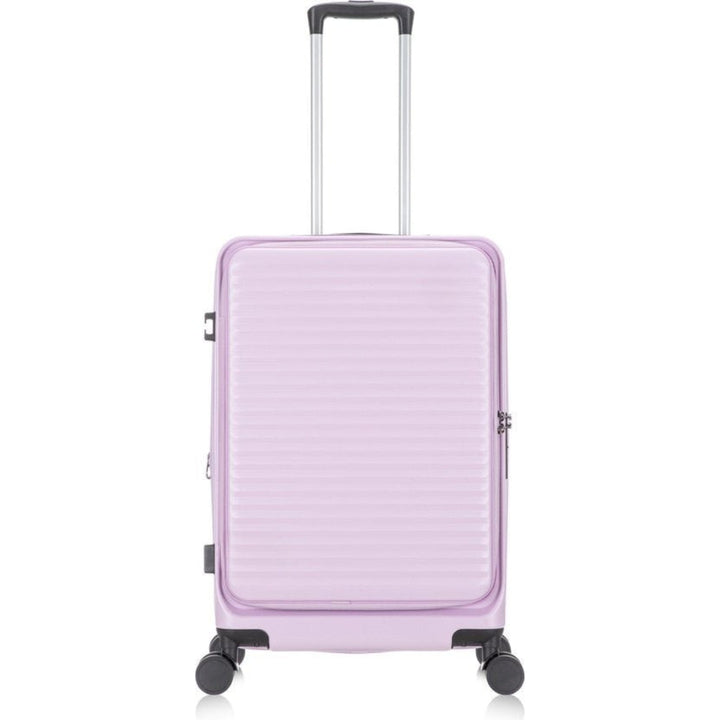 Expandable hardshell travel set, 2 suitcases with dedicated laptop compartment & smooth spinner wheels.