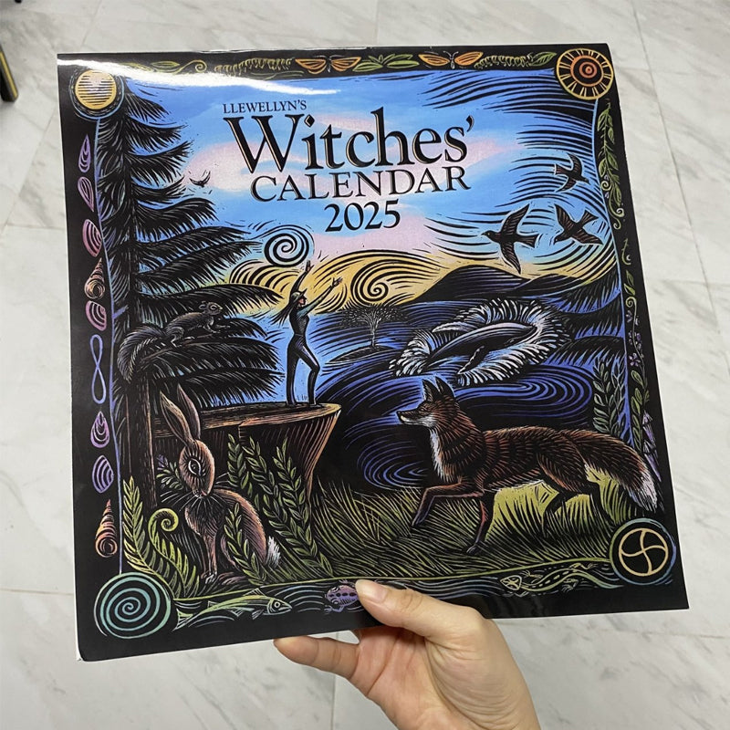 Close-up view of a unique seasonal spell illustration in the 2025 Witches' Calendar.