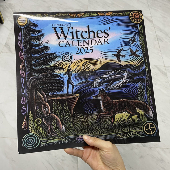 Close-up view of a unique seasonal spell illustration in the 2025 Witches' Calendar.