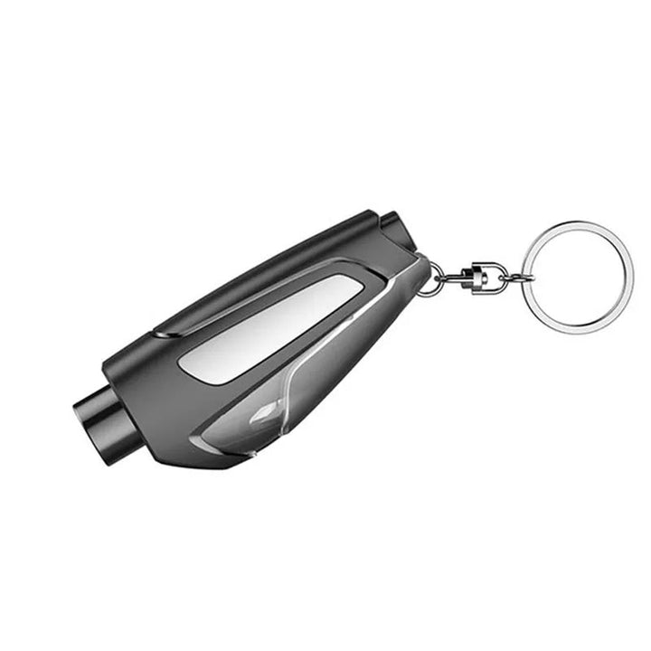 The 3-in-1 car emergency tool beside a smartphone, showing its small size, perfect for auto emergency kits.