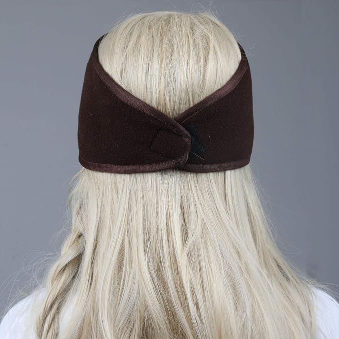 Set of 3 fleece ear warmer headbands: gray, black, navy. Unisex design for winter outdoor activities & ear protection.