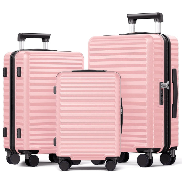 Monaco Skyline 3-piece hard shell luggage set. Durable suitcases with smooth spinner wheels & secure TSA lock for travel.