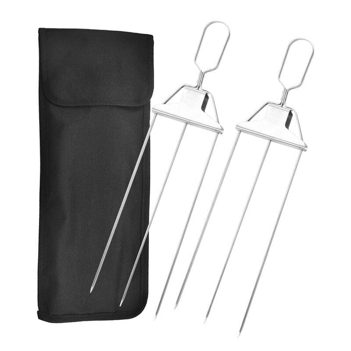Dishwasher-safe 3-way stainless steel skewers, making cleanup after BBQ easy