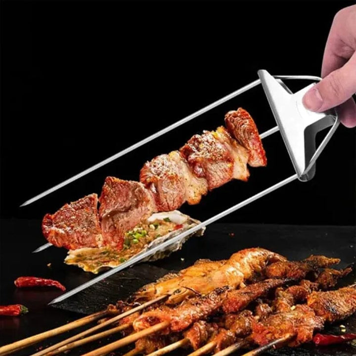 Set of stainless steel grill skewers for versatile outdoor cooking and BBQ