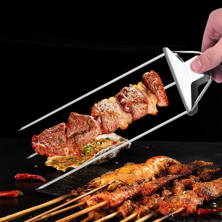 High-quality 3-way stainless steel skewers, essential grilling tools for kabobs