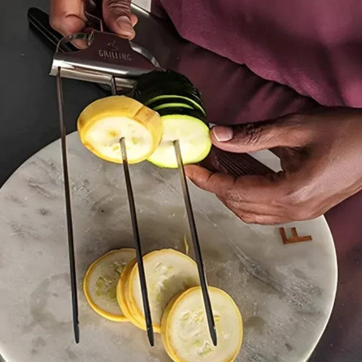 Unisex grilling tools: 3-way stainless steel skewers for delicious BBQ kabobs