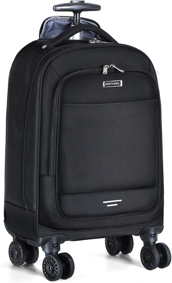 Unisex 30L rolling laptop backpack with 4 spinner wheels. Perfect for travel & business, water-resistant.