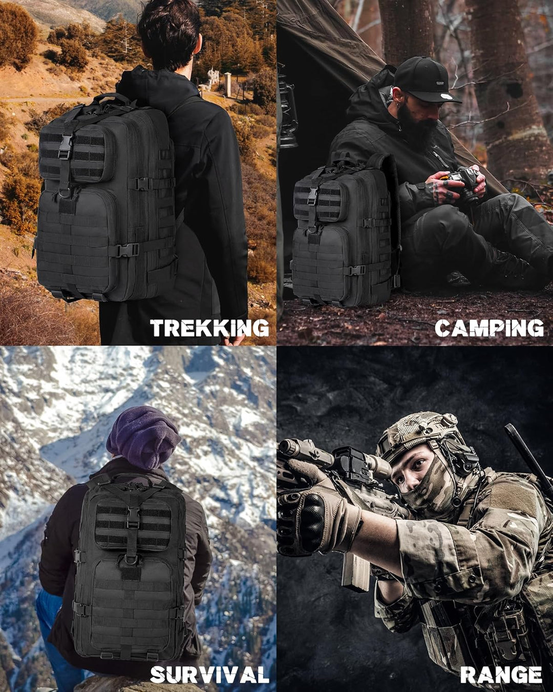 35L durable tactical backpack for outdoor and urban adventures, with Molle for attachments & laptop storage.
