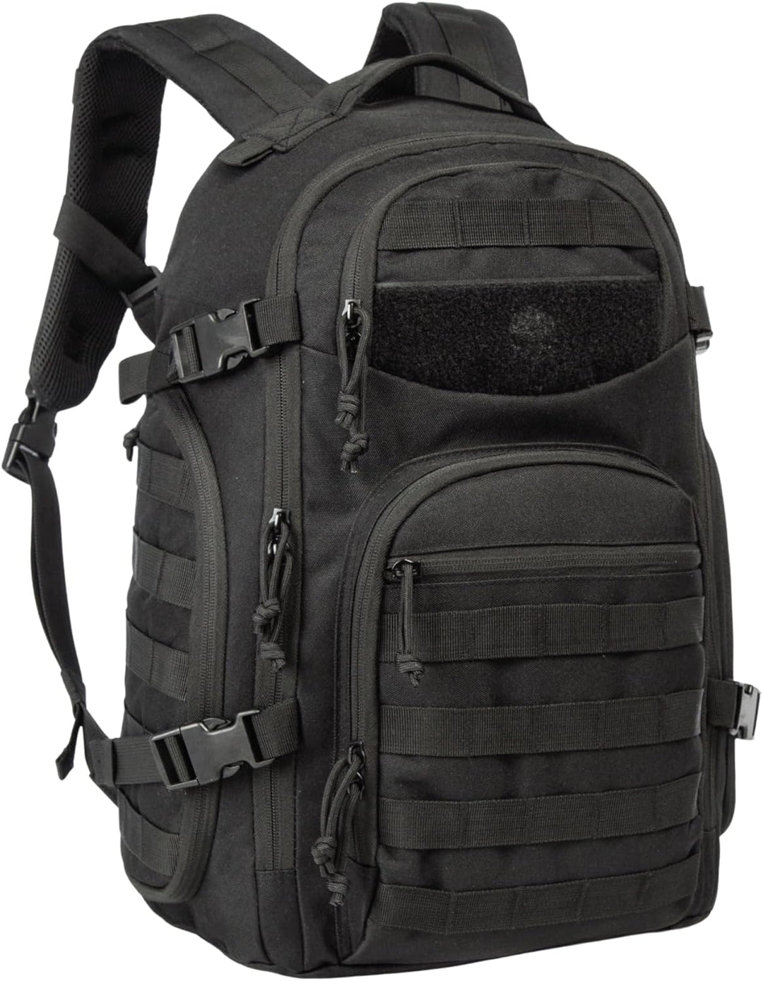 Interior shot of a 35L adventure backpack, revealing its padded laptop compartment and spacious storage.