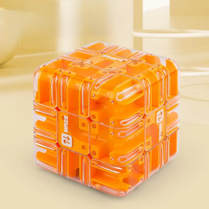 Vibrant 3D Maze Puzzle Cube, a unique brain teaser and portable logic game for gifts.