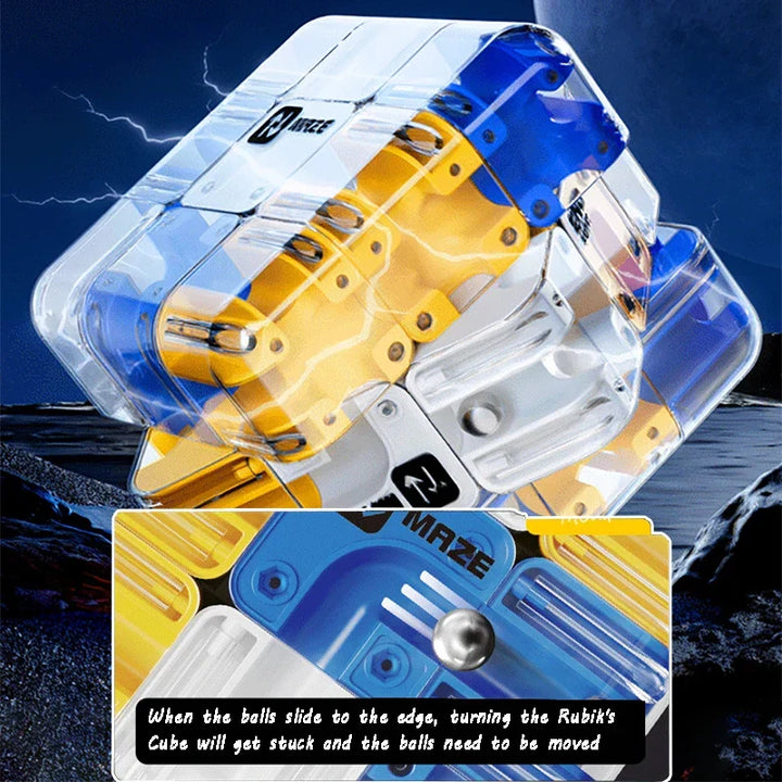 Three Dimensional Maze Cube, a unisex brain teaser and problem-solving logic game.
