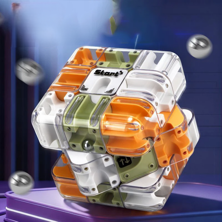 Mind-bending 3D Maze Puzzle Cube, an excellent problem-solving brain teaser and logic game.