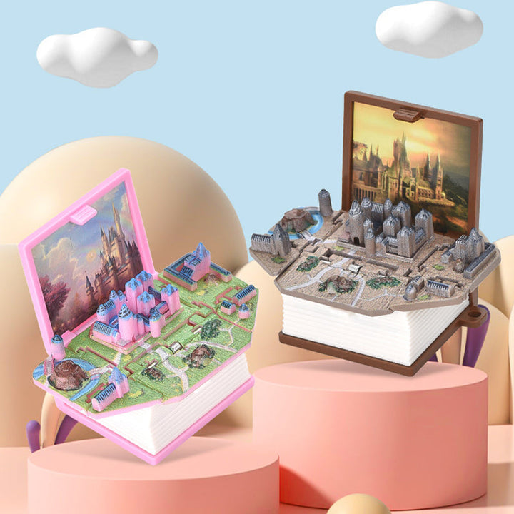 Unisex 3D Pop-Up Book Keychain, a novelty fidget toy and backpack charm in vibrant colors