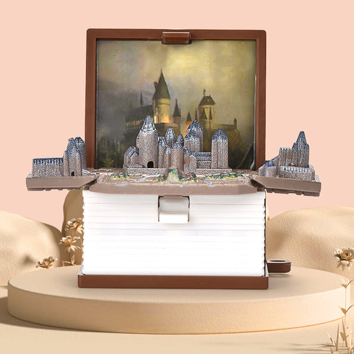 Close-up of the intricate pop-up mechanism inside the Unisex 3D Book Keychain, a cool fidget toy