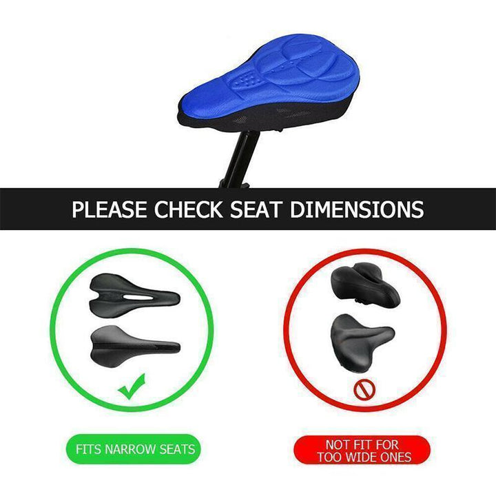 Durable unisex bicycle seat cover with 3D silicone padding, anti-chafing comfort accessory