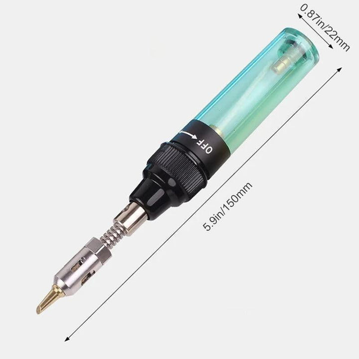 Portable soldering iron kit for welding and crafting, runs on butane gas