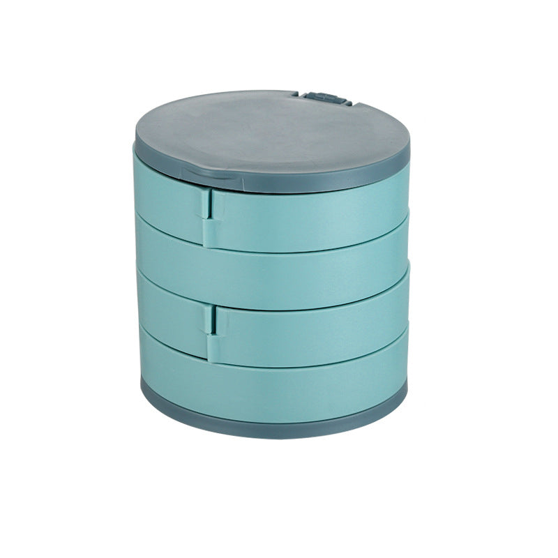 Empty 4-layer rotatable jewelry storage box, ready to organize your personal accessories