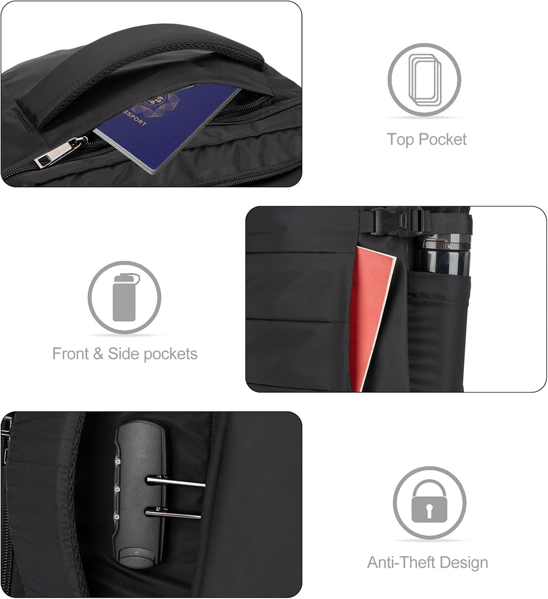 Multi-functional 40L travel laptop backpack, water-resistant, USB ready & anti-theft. AeroPack for all.
