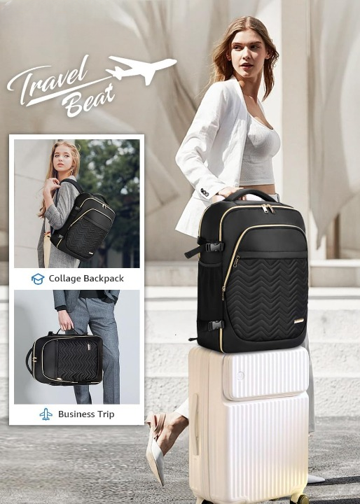 Blue 40L airline-approved travel backpack, ideal unisex carry-on for adventures and organized travel.
