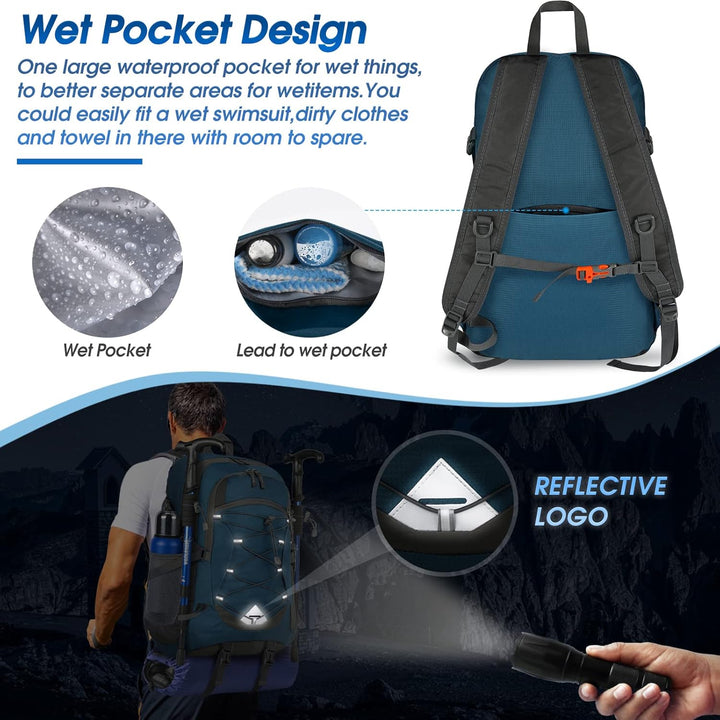 All-weather 40L waterproof camping bag, lightweight & packable for protection.