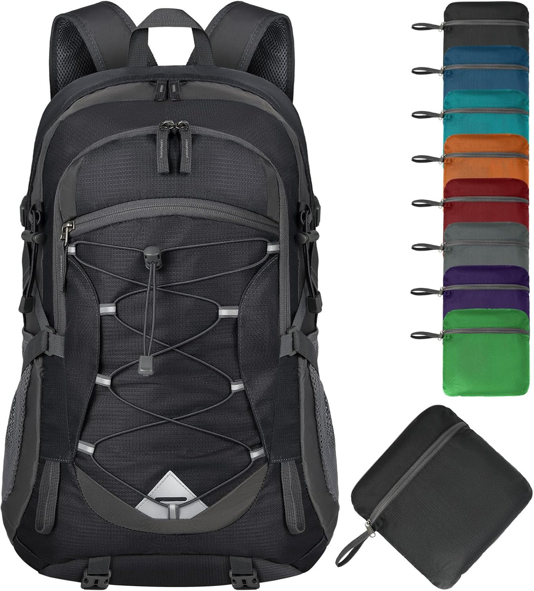 Essential 40L waterproof hiking backpack, lightweight, packable, & ready for adventure.