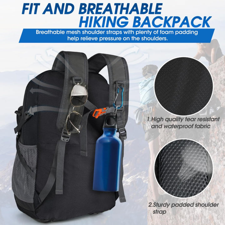 Smart design 40L waterproof hiking backpack, lightweight & packable outdoor gear.