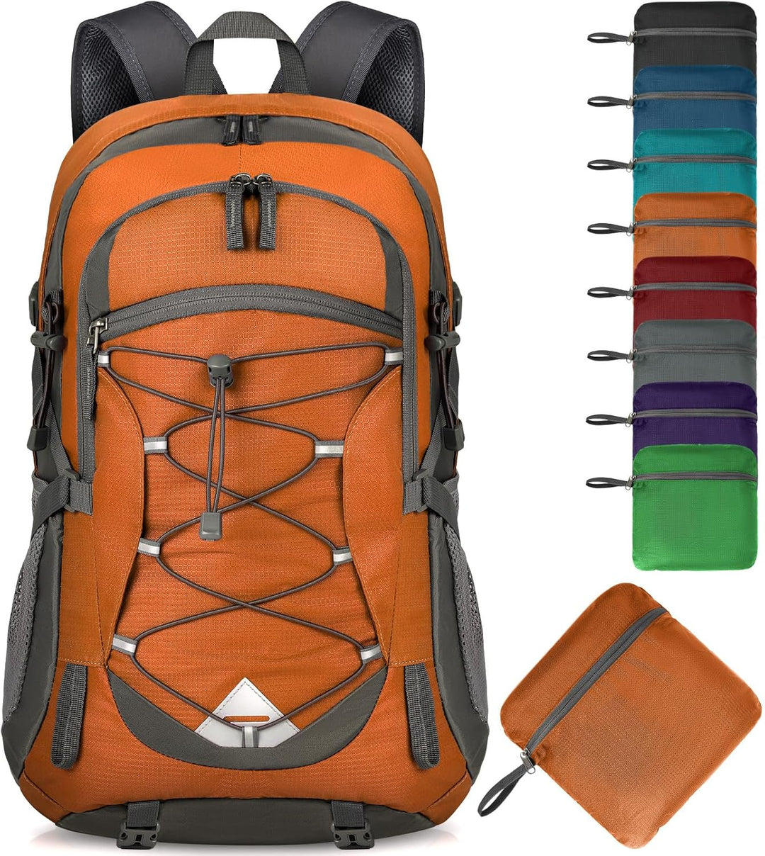 Spacious 40L waterproof travel backpack, packable & durable for all journeys.