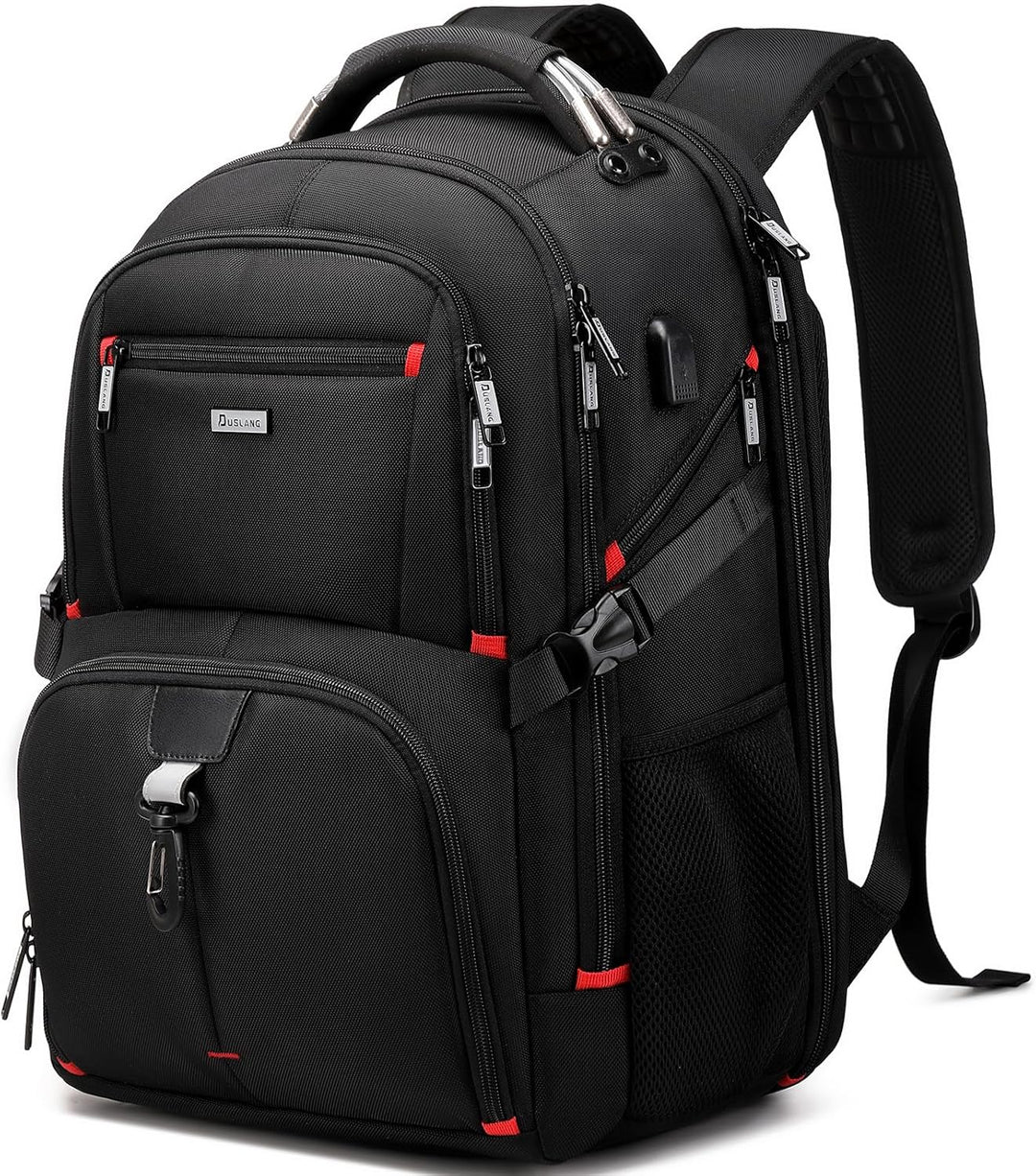 Water-resistant 50L travel backpack, durable for men & women, ideal for outdoor adventures and business.