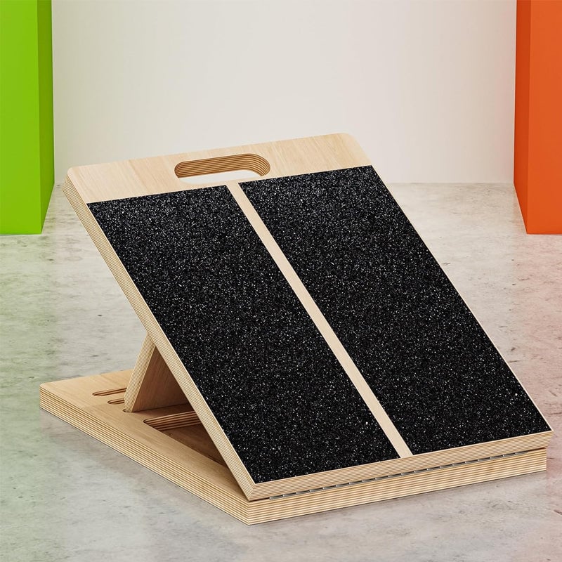 Natural wood 6-angle exercise board, promotes flexibility and improves balance